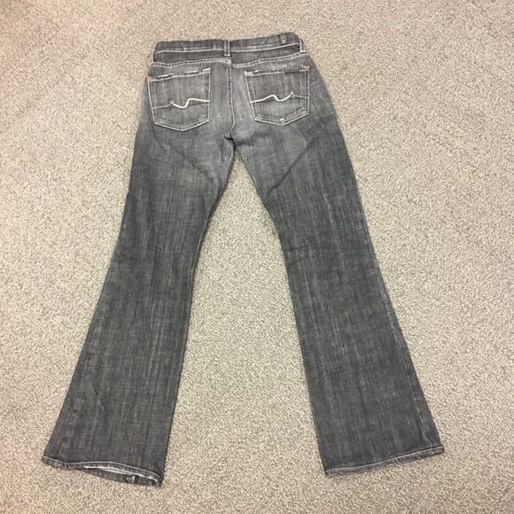 7 For All Mankind Black Grey Bootcut Jeans Denim - Picture 3 of 10